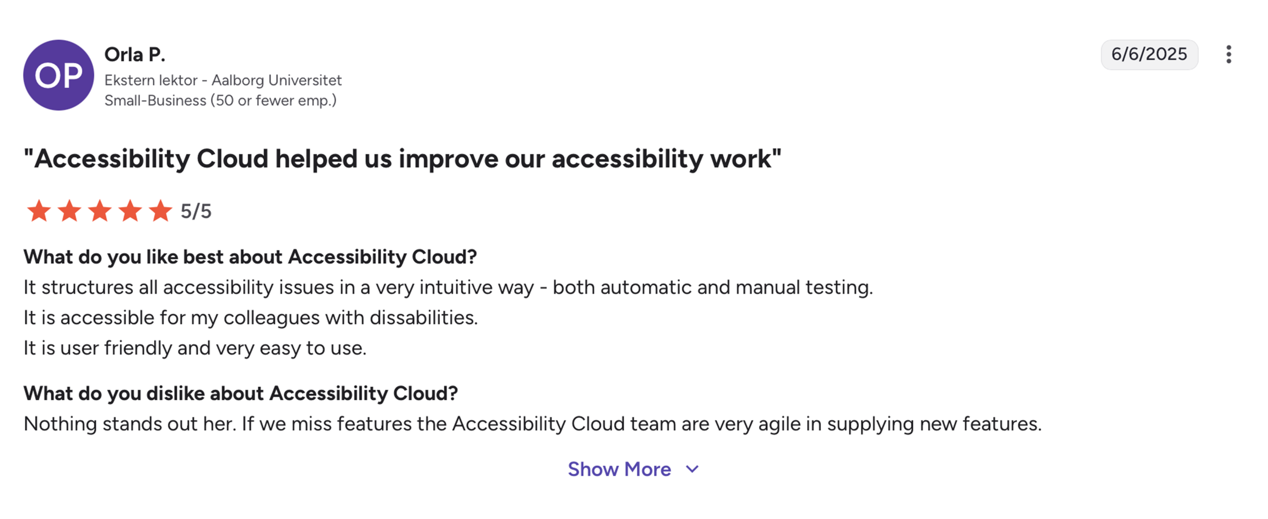 Accessibility Cloud Review