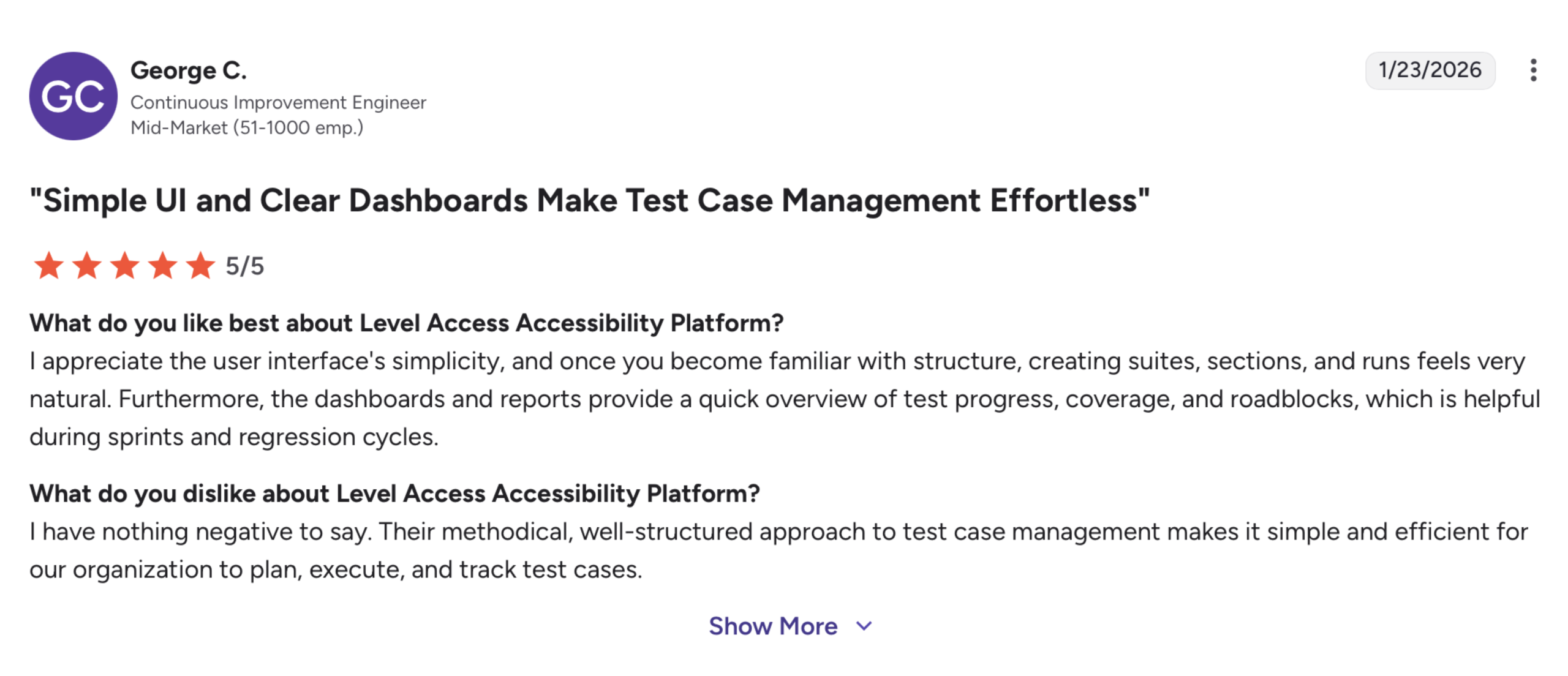 Level Access Review