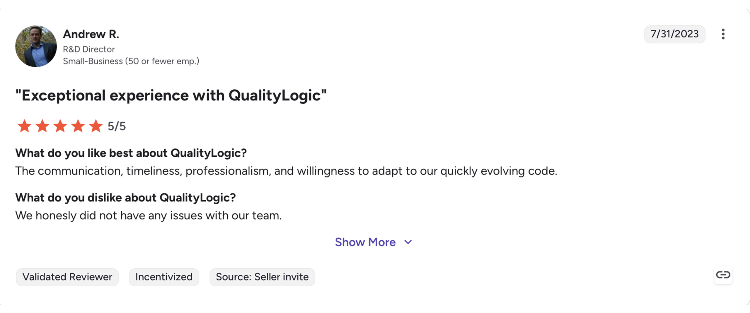 QualityLogic Review